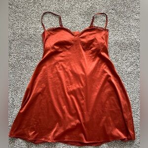 Copper Satin Slip Dress